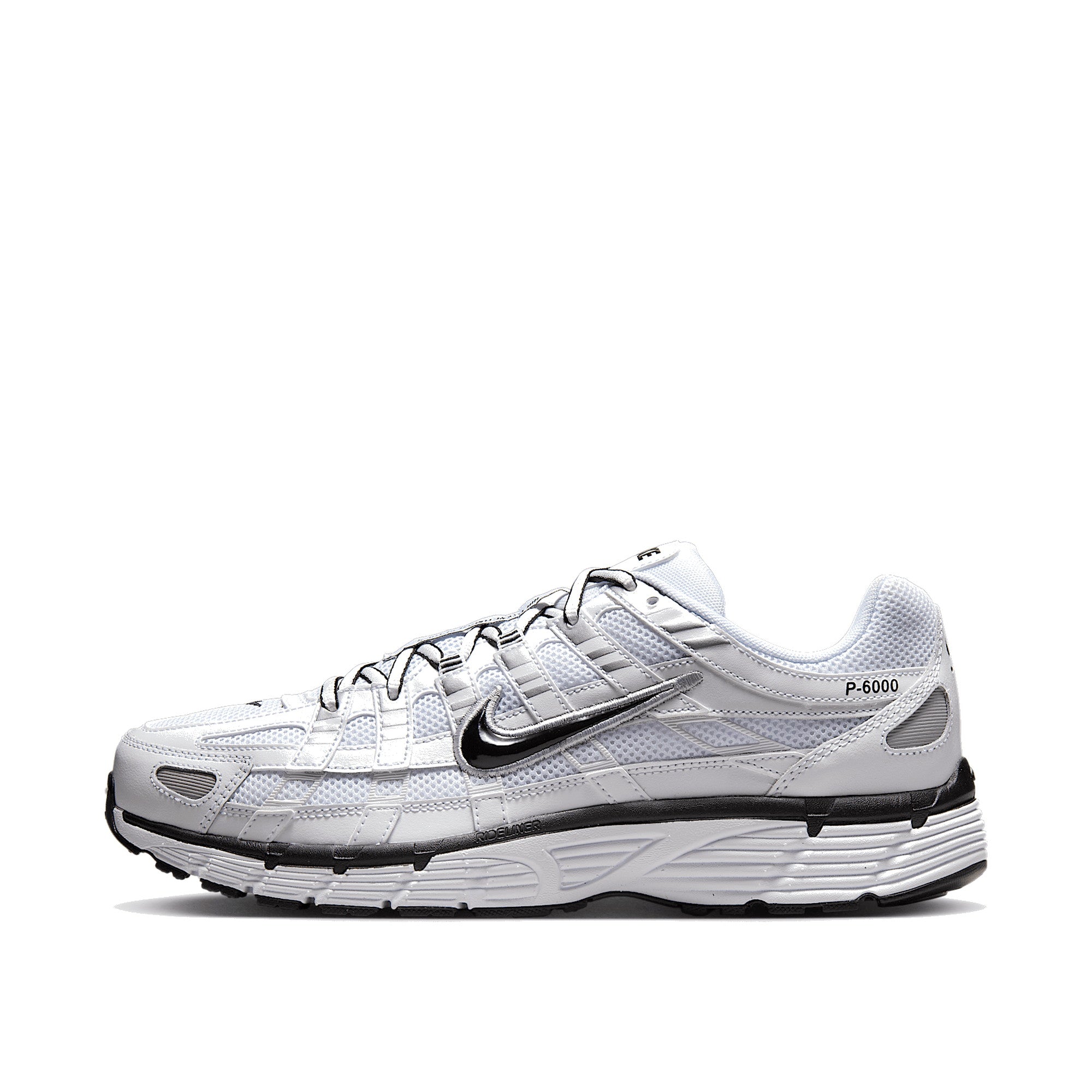 Nike P-6000 Men White Metallic Silver Black — Nike A left lateral