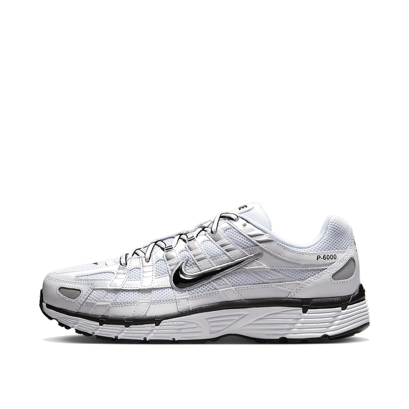 Nike P-6000 White Metallic Silver Black Men's Sneakers CD6404-107