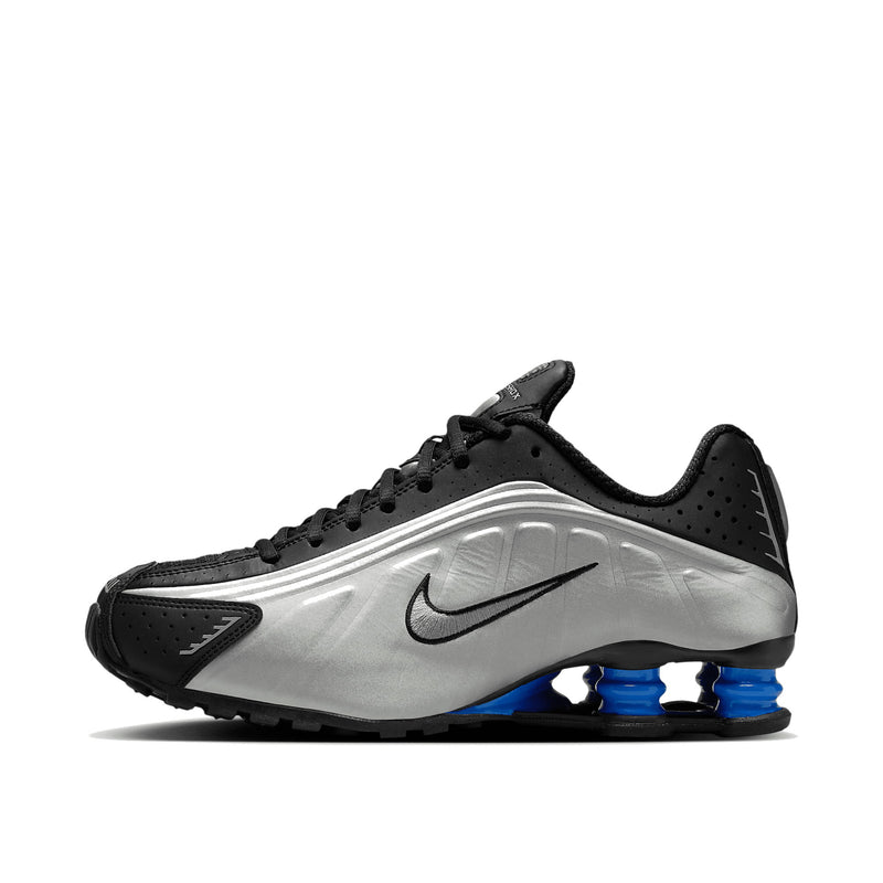 Nike Shox R4 Metallic Silver Black Racer Blue Sneakers AR3565-006