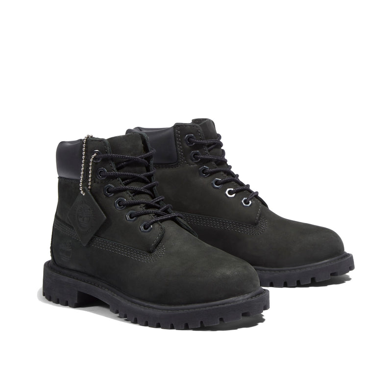 Timberland Premium 6 Inch Waterproof Boot Black Little Kids' PS TB112707-001