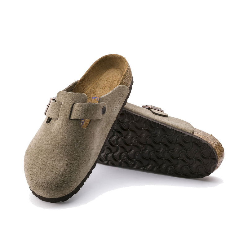 Birkenstock Boston Soft Footbed Suede Clog Taupe Clogs 560771
