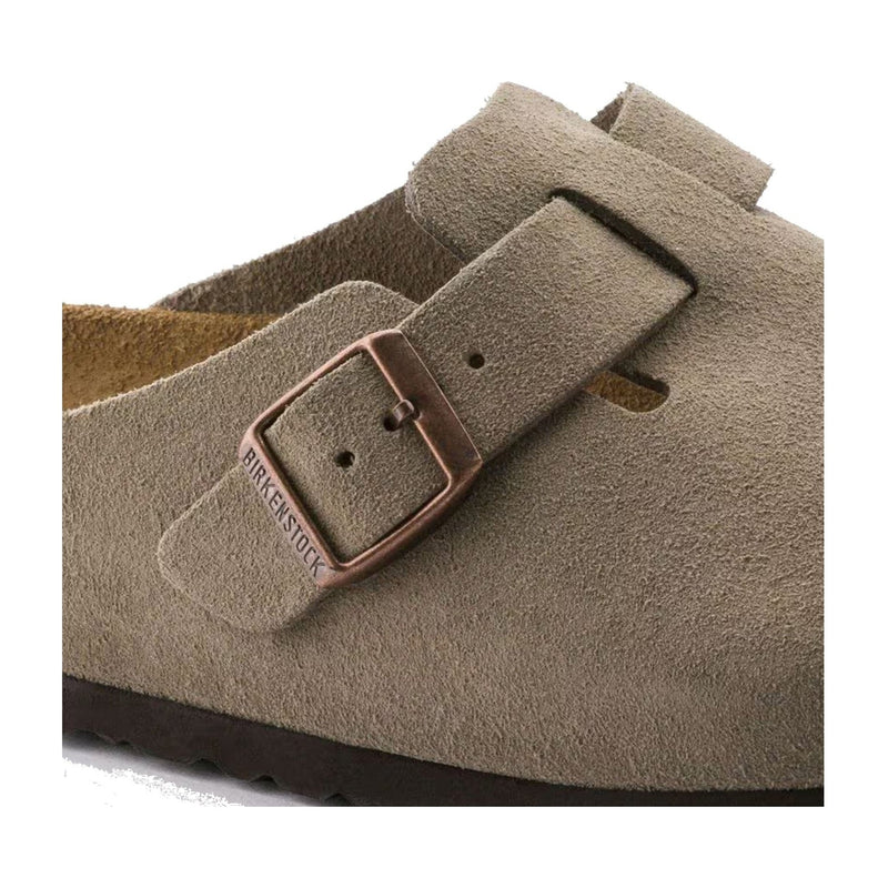 Birkenstock Boston Taupe Suede Narrow Width Sandals 0560773