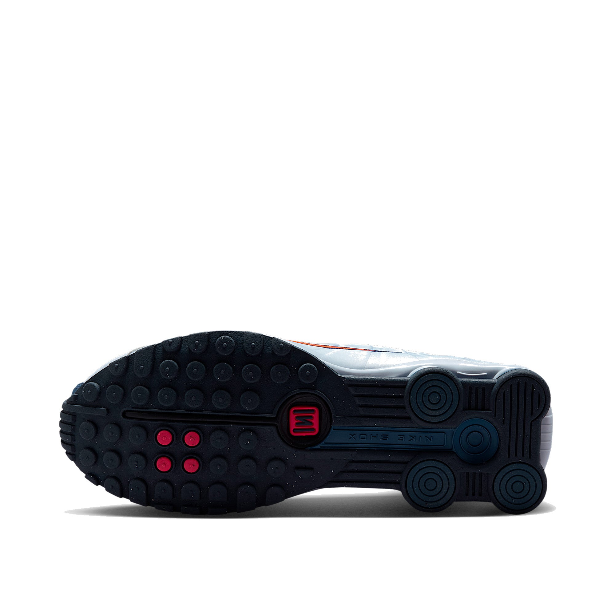 Nike Shox R4 Men Football Grey Blue Eclipse Bright Crimson — Nike B sole