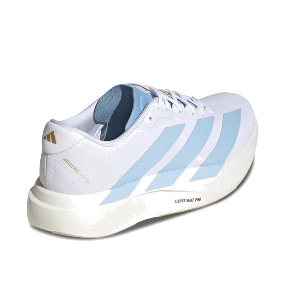 adidas Adizero Evo SL White Clear Blue Men's Running Shoes JQ4527