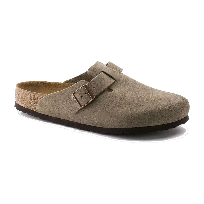 Birkenstock Boston Taupe Suede Narrow Width Sandals 0560773