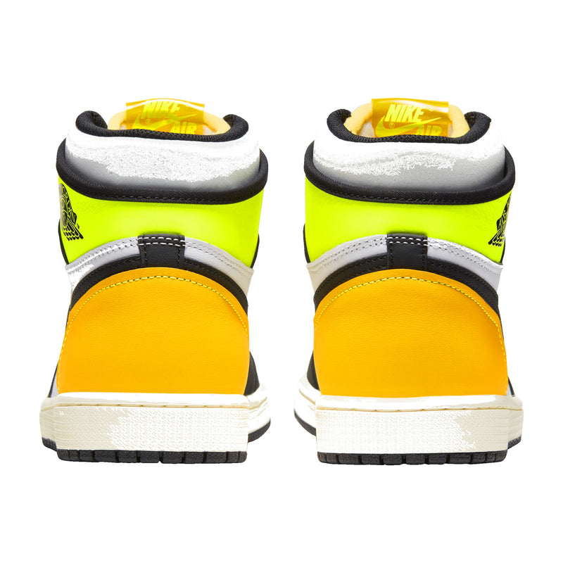 Jordan 1 Retro High White Black Volt University Gold Men's Sneakers 555088-118